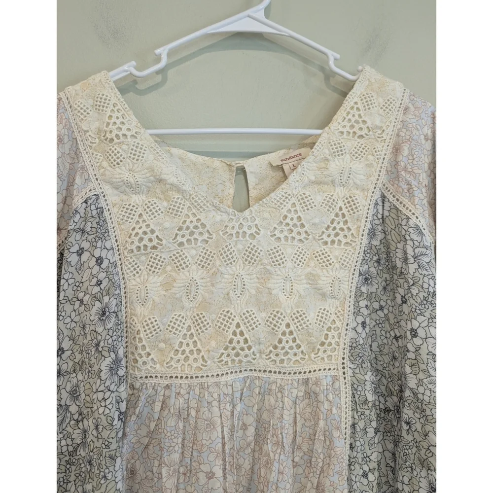 Sundance Catalog Lace Floral Patchwork Dress Size Large - Picture 2 of 6